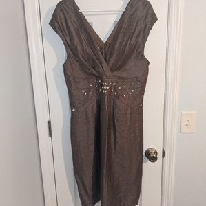 NWT Patra Size 18 Beaded Cocktail Dress in Bronze